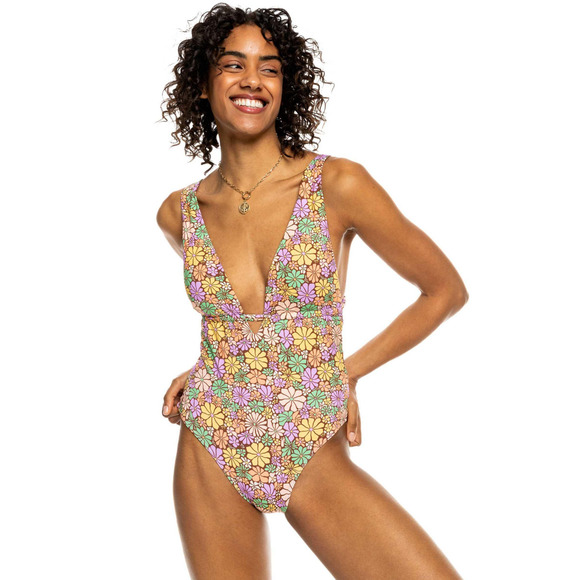 Roxy Juniors All About Sol One Piece Swimsuit Multi Size S - Picture 1 of 3